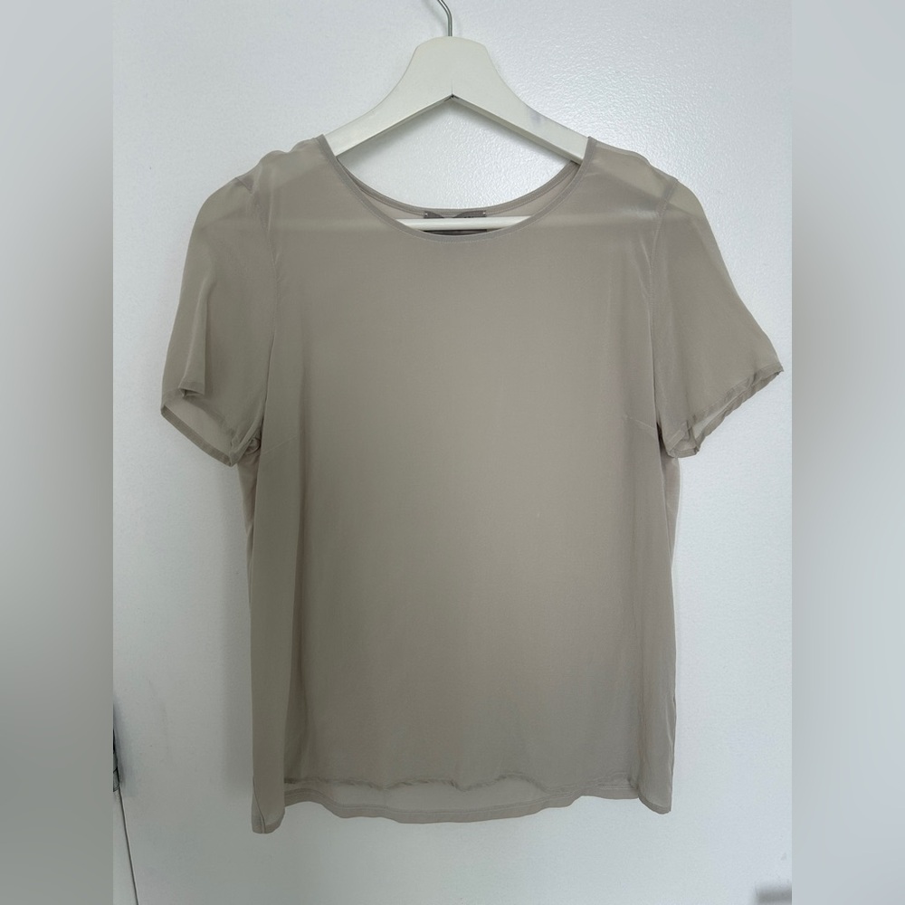 Falconeri Women’s Gray Silk & Modal Crewneck T‑Shirt S – Luxe, Minimalist Style